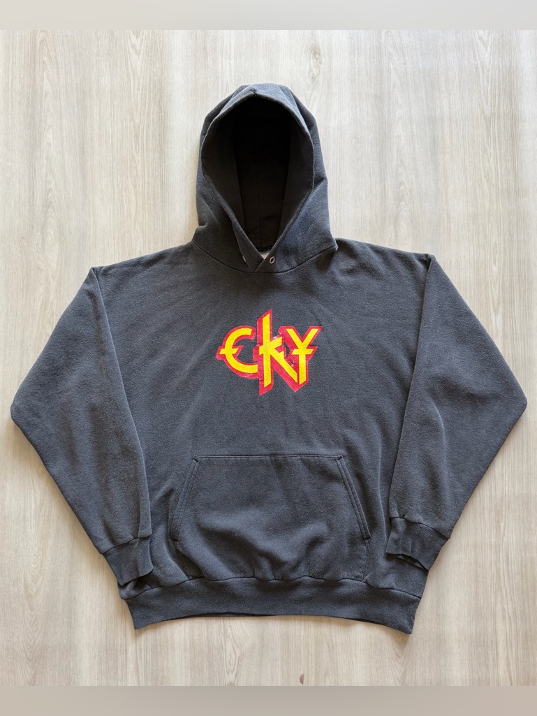Vintage Cky Camp Kill Yourself Jackass Bam Margera Hoodie Sz L Distressed
